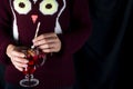 Hands holding glass of mulled wine Royalty Free Stock Photo