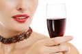 Woman holding a glass of red wine