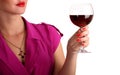 Woman holding a glass of red wine Royalty Free Stock Photo