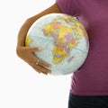 Woman holding globe. Royalty Free Stock Photo