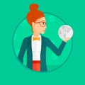 Woman holding globe. Royalty Free Stock Photo