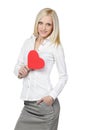 Woman holding heart shape Royalty Free Stock Photo