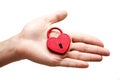 Woman holding heart shaped lock Royalty Free Stock Photo