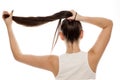 Woman holding her hair Royalty Free Stock Photo
