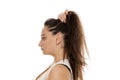 Woman holding her hair Royalty Free Stock Photo