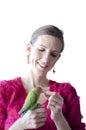 Woman holding her parrot Royalty Free Stock Photo