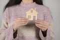 Woman holding house model Royalty Free Stock Photo