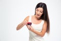 Woman holding jewerly gift box