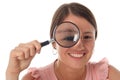 Woman Holding Magnifying Glass