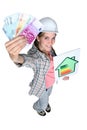 Woman holding money Royalty Free Stock Photo
