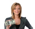 Woman Holding Money Royalty Free Stock Photo