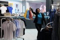 Woman holding paper bags while shopping Royalty Free Stock Photo