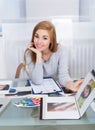 Woman holding photo album Royalty Free Stock Photo