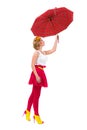 Woman holding a red umbrella Royalty Free Stock Photo