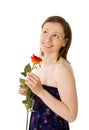 Woman holding rose Royalty Free Stock Photo