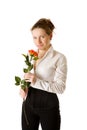 Woman holding rose Royalty Free Stock Photo