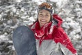 Woman Holding Snowboard Royalty Free Stock Photo