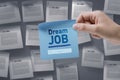 Sticky note with job search app Royalty Free Stock Photo