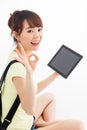 Woman holding tablet computer Royalty Free Stock Photo