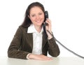 Woman holding a telephone handset Royalty Free Stock Photo