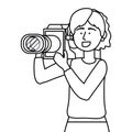 Woman holding Videocamera design Royalty Free Stock Photo