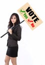 Woman Holding Vote Sign
