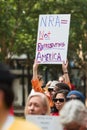 Woman Holds Anti NRA Sign At Atlanta Political Rally