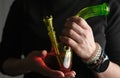 Woman Holds Bong To Smoke Cannabis Royalty Free Stock Photo