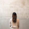 Japanese Minimalism: Woman Creating Harmonious Balance With Paintbrush Royalty Free Stock Photo