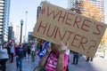 Woman Holds `Where`s Hunter` Sign at a Stop the Steal Rally