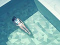 woman water swim girl pool young person illustration holiday summer sea. Generative AI. Royalty Free Stock Photo