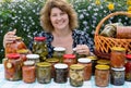 Woman with home canning