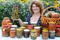 Woman with home canning