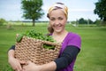 Woman with Home Grown Spinach