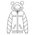 Woman hoodie icon, outline style