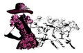 Woman in a horse racecourse Royalty Free Stock Photo