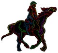 A woman horse riding