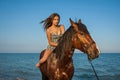 Woman on horse Royalty Free Stock Photo