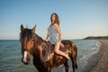 Woman on horse Royalty Free Stock Photo
