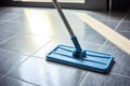 Woman housework cleaning home cleaner mop housekeeping hygiene woman interior domestic household house room floor Royalty Free Stock Photo