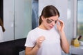 Woman with hydrogel eye patches Royalty Free Stock Photo