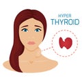 Woman with hyper thyroid Royalty Free Stock Photo