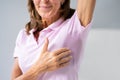 Woman Sweating Very Badly Under Armpit Royalty Free Stock Photo