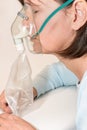 Woman with hyperventilation mask Royalty Free Stock Photo