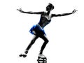 Woman ice skater skating silhouette Royalty Free Stock Photo