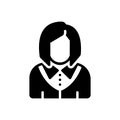 Black solid icon for Woman, she and daughter Royalty Free Stock Photo