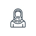 woman icon vector from ramadan concept. Thin line illustration of woman editable stroke. woman linear sign for use on web and Royalty Free Stock Photo