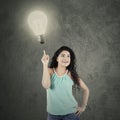 Woman with ideas as symbol of creativity Royalty Free Stock Photo