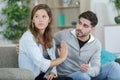 woman ignoring boyfriend during argument Royalty Free Stock Photo
