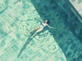 woman illustration summer water girl pool young swim sunny person holiday. Generative AI. Royalty Free Stock Photo